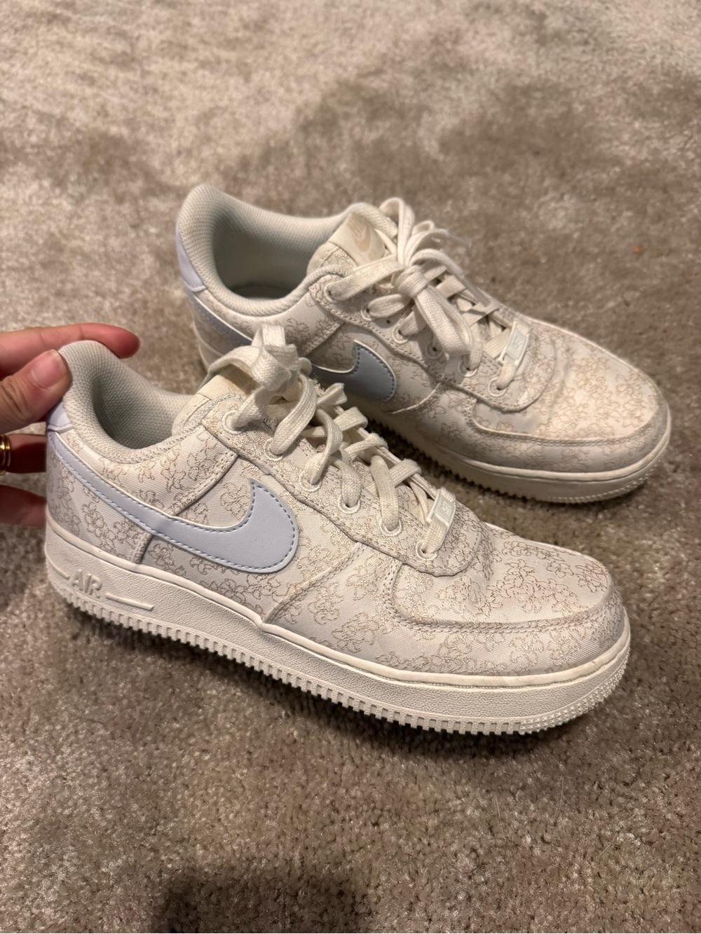 Nike floral Cream Floral Air Force 1 Sneakers